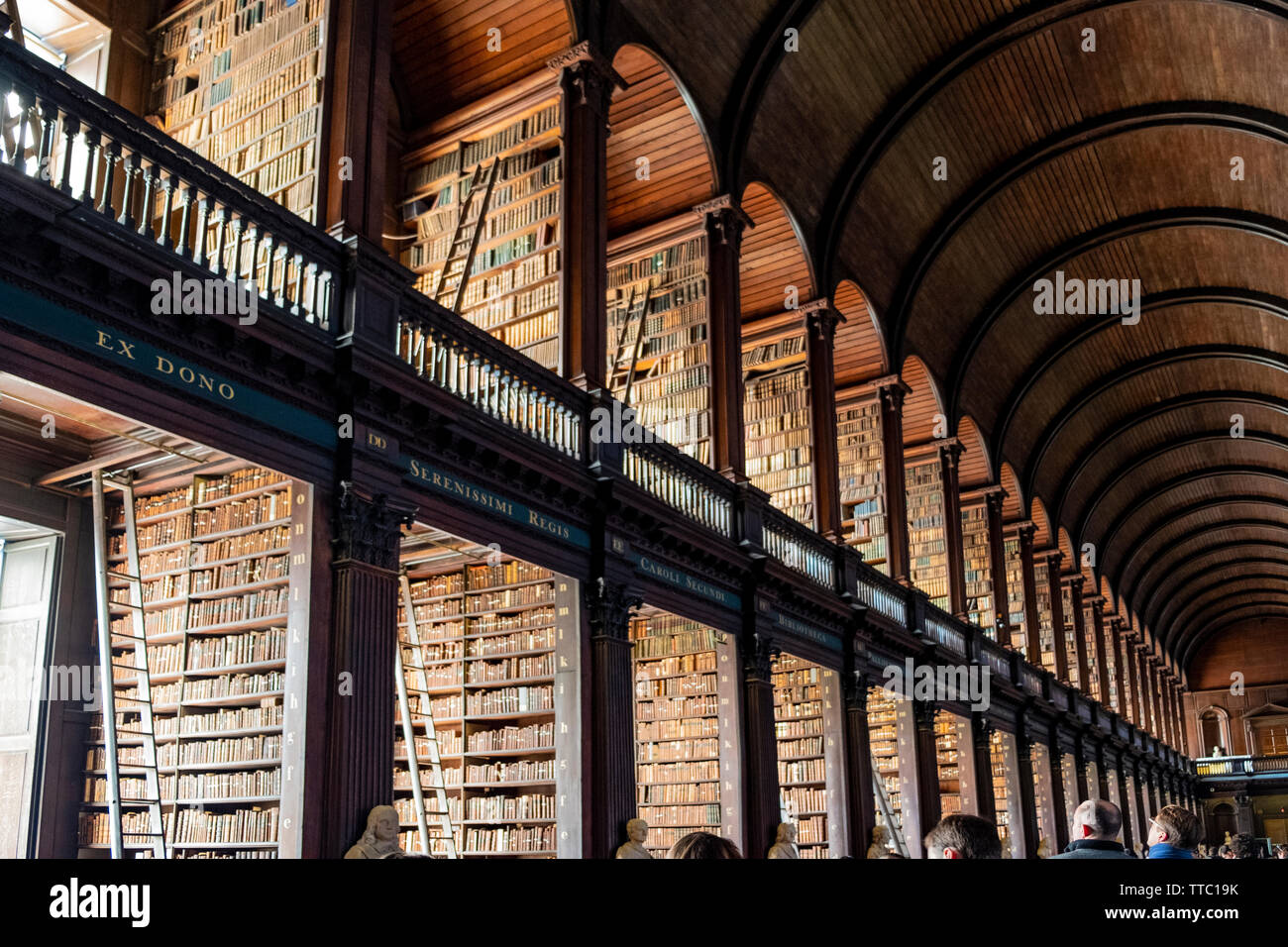 Erstaunlich, Bibliothek, die langen Raum, Trinity College, Dublin Stockfoto