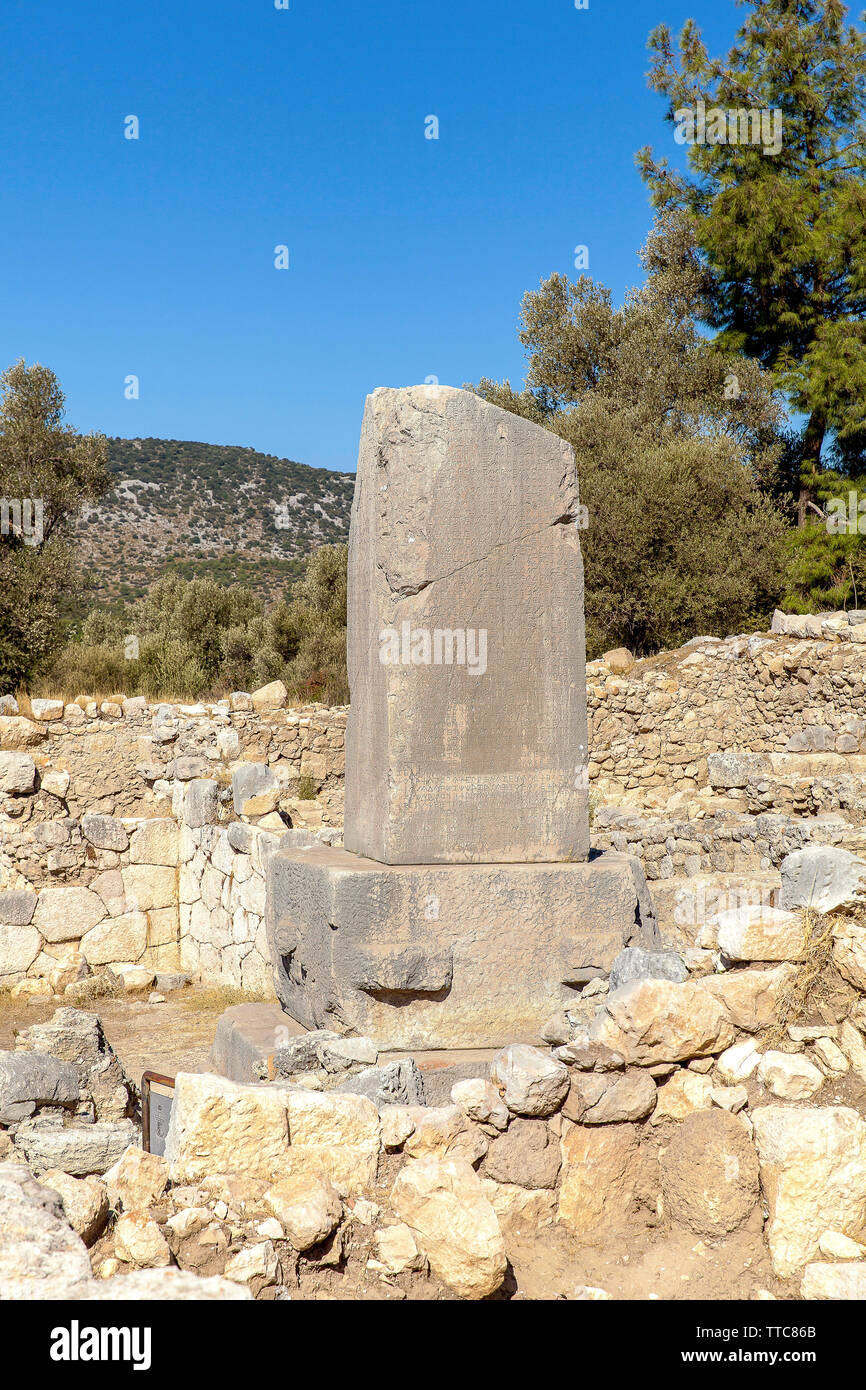 Antike Stadt Xanthos Obelisk Stockfoto