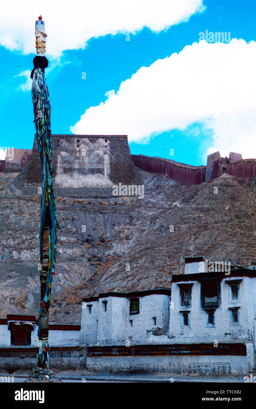 Thangka Wall, Palcho haderte Kloster Gyantse Tibet Stockfoto