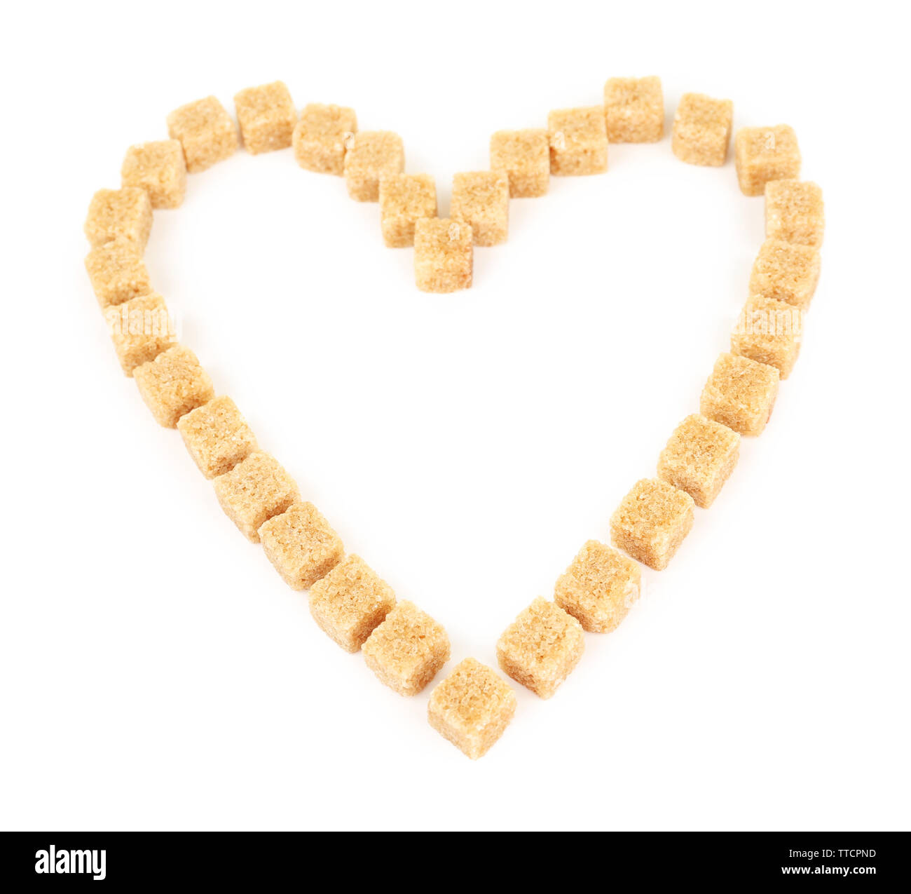 Herzförmige Zwieback isoliert auf weißem Stockfoto