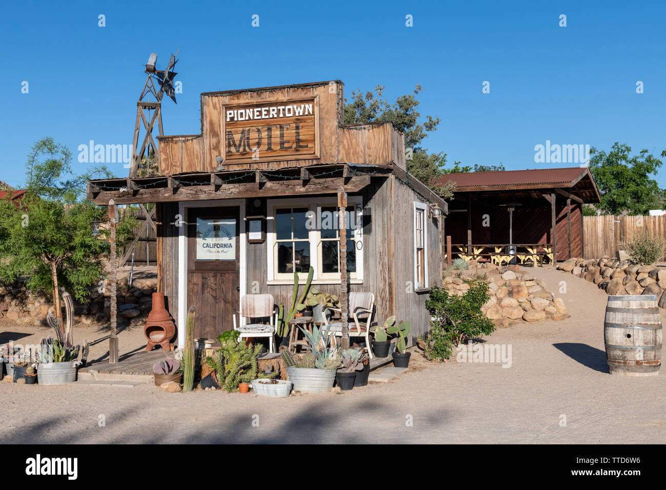 Pioneertown Motel in Südkalifornien, USA Stockfoto