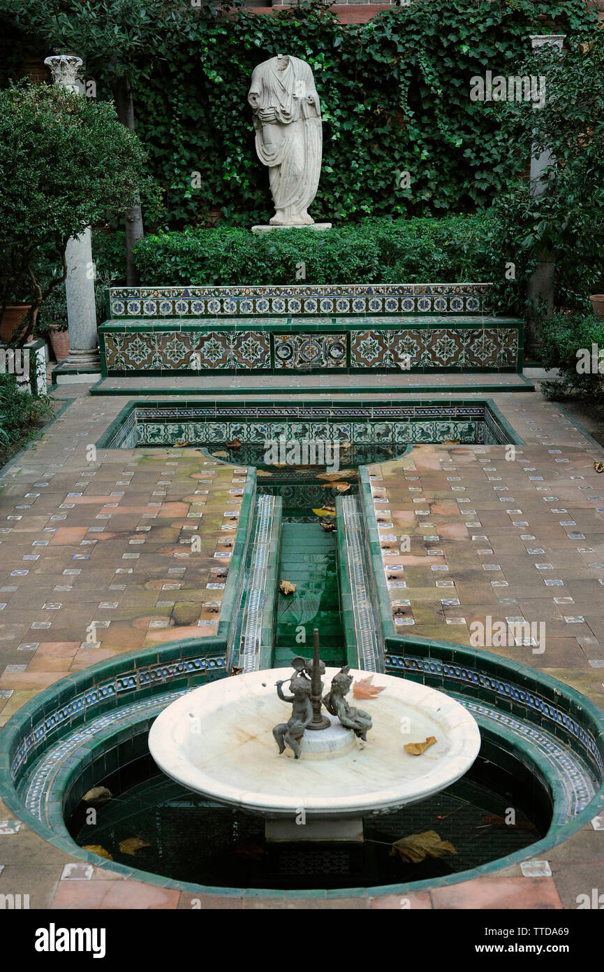 Sorolla Museum. Im Haus des Valencianischen Maler Joaquin Sorolla y Bastida (1863-1923). Im andalusischen Stil. Architektonisches detail. Madrid. Spanien. Stockfoto