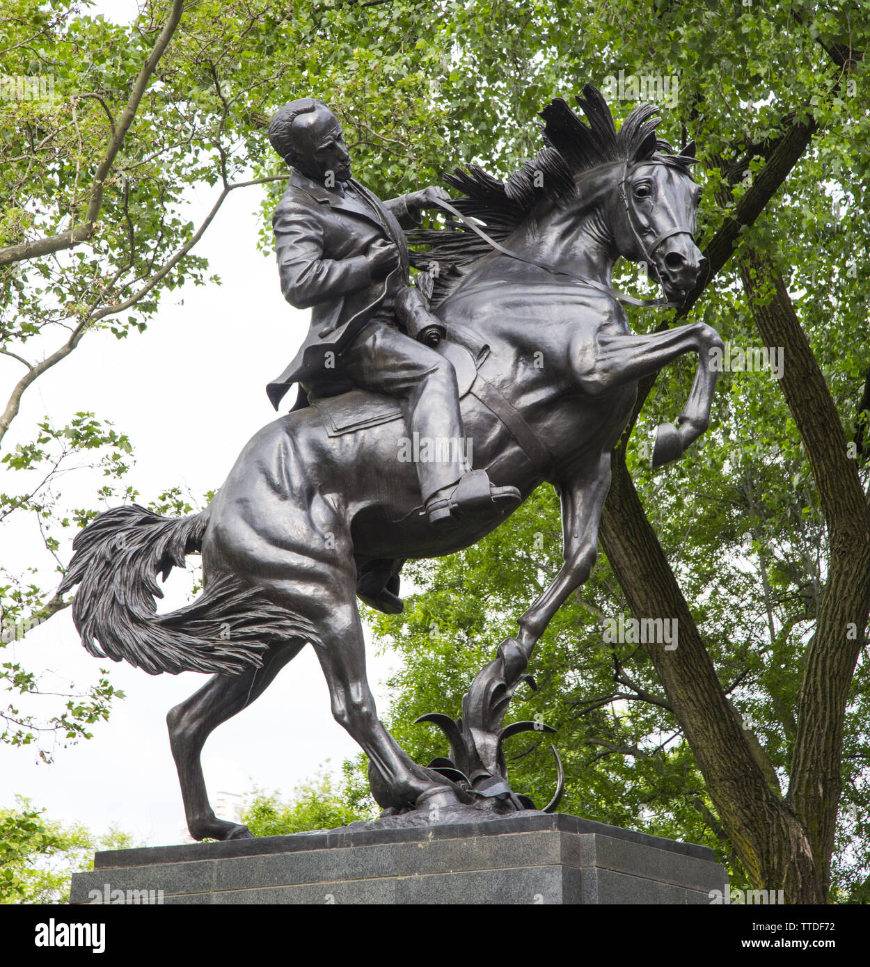 José Julián Martí Statue 59th St. & Center Drive im Central Park, NEW YORK CITY. José Martí, José Julián Martí y Pérez, (geboren am 28. Januar 1853, Havanna, Stockfoto