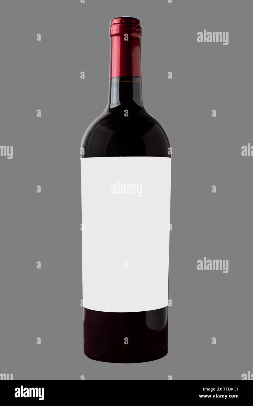 Leeres Etikett Flasche Wein Stockfoto