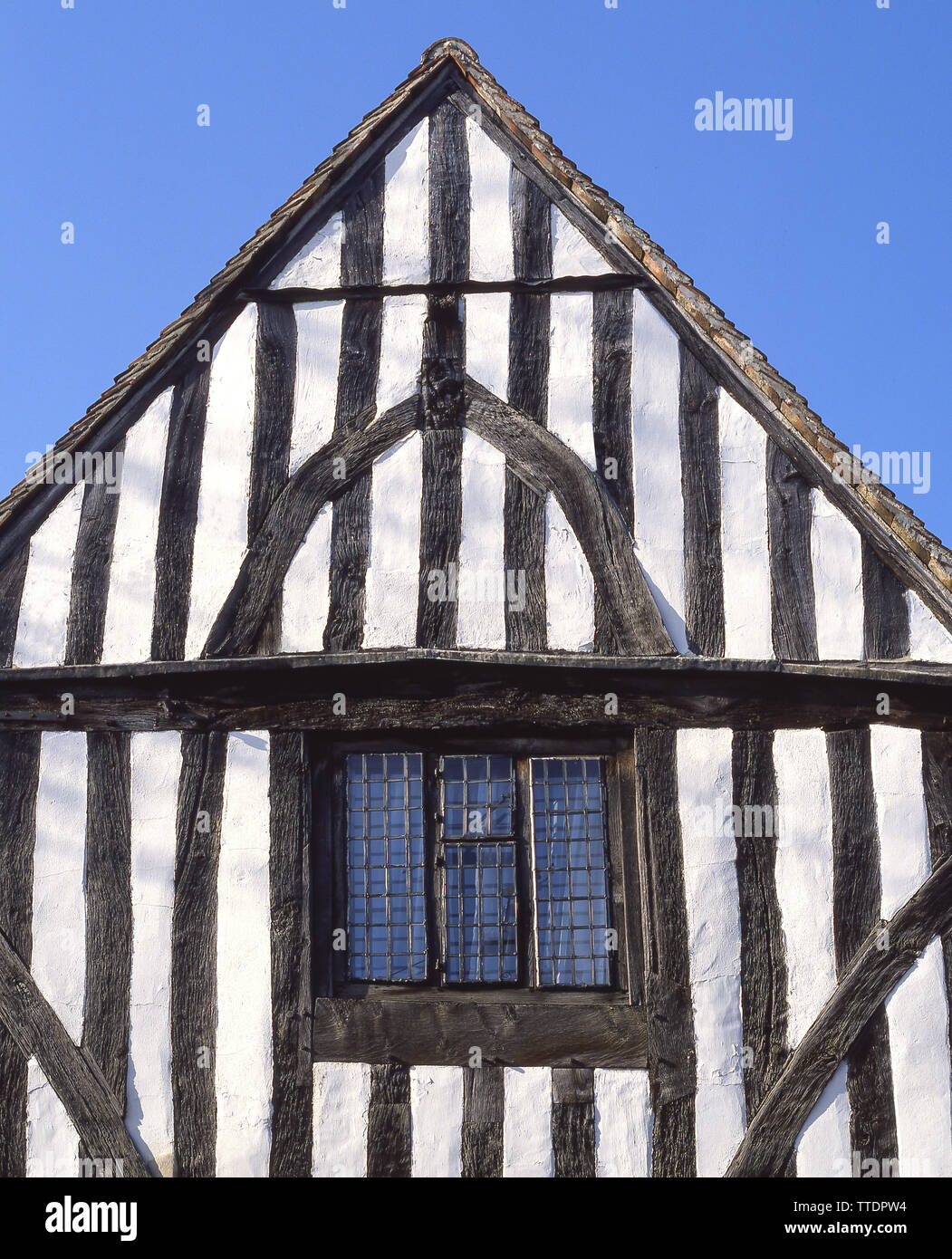 Zeitraum Fachwerkhaus, Kirche, Lavenham, Suffolk, England, Vereinigtes Königreich Stockfoto
