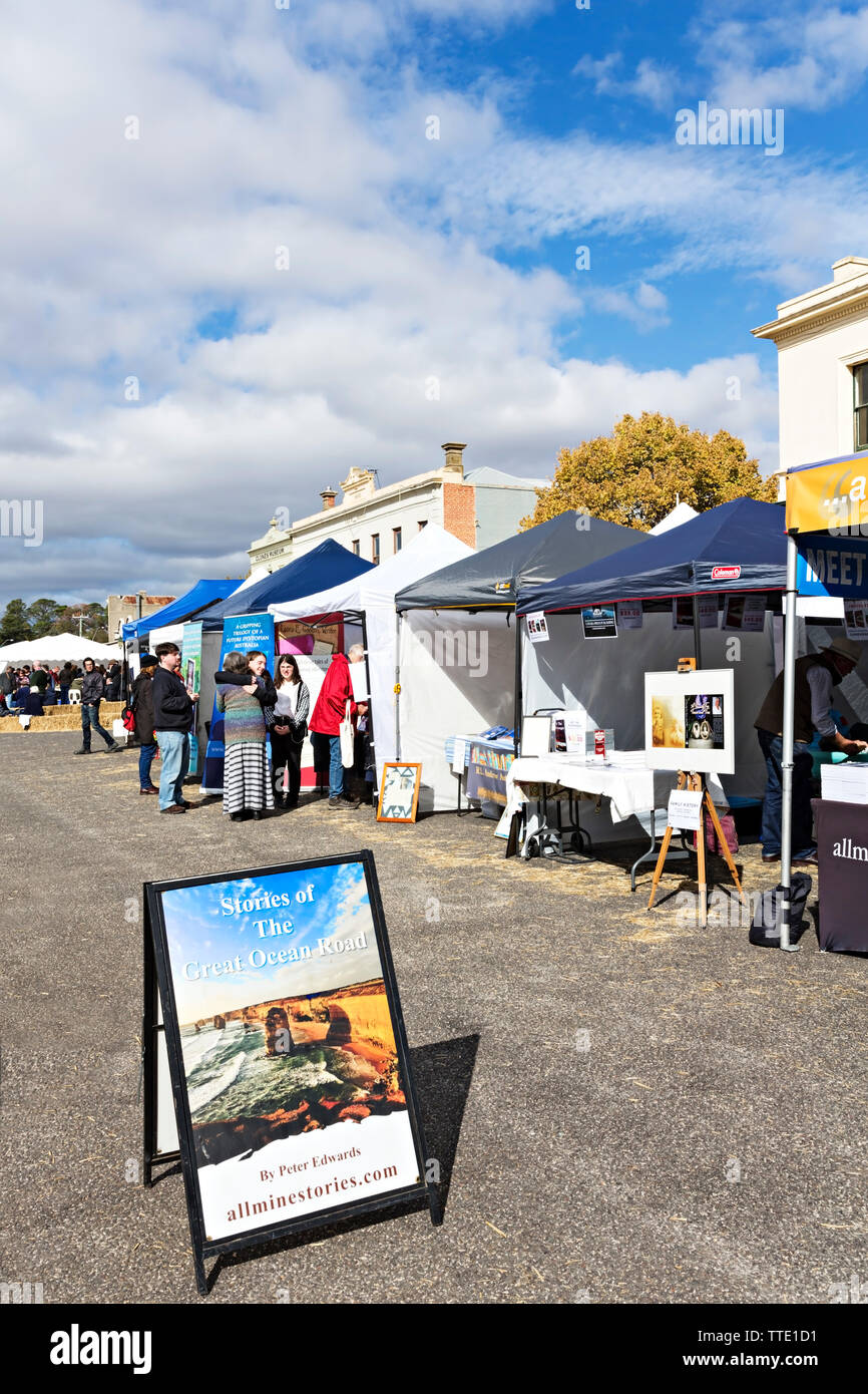 Clunes Booktown Festival in den 1850er Gold mining Stadt Clunes in Victoria, Australien. Stockfoto