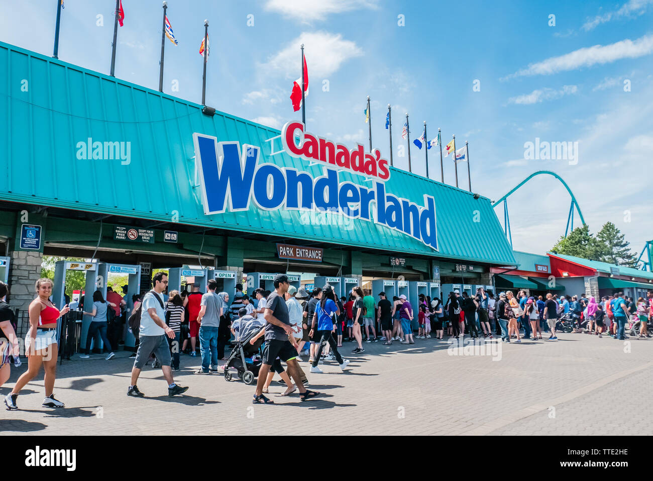 Leute, Canada's Wonderland Freizeitpark in Vaughan, Ontario, Kanada Stockfoto