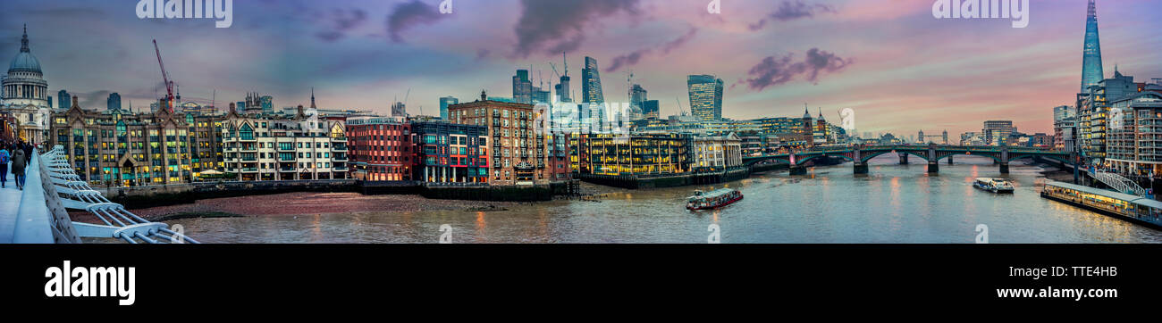 Panoramablick über London von St. Pauls zu den Shard Stockfoto