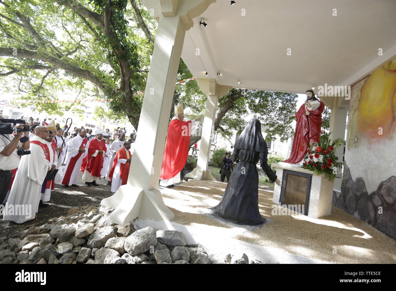 Centenaire de l'église Sacré Coeur de Rivière des Anguilles Stockfoto