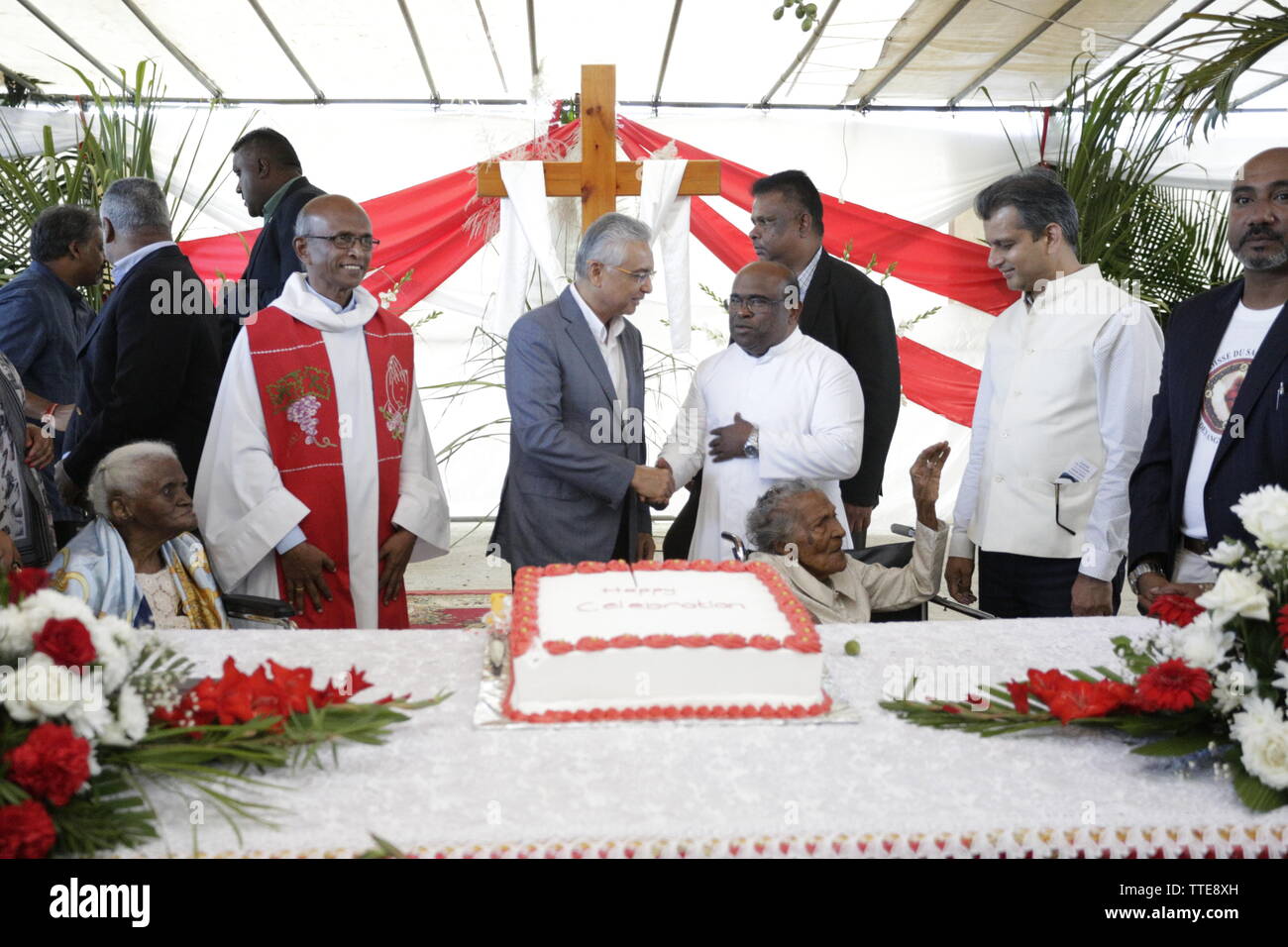 Centenaire de l'église Sacré Coeur de Rivière des Anguilles Stockfoto