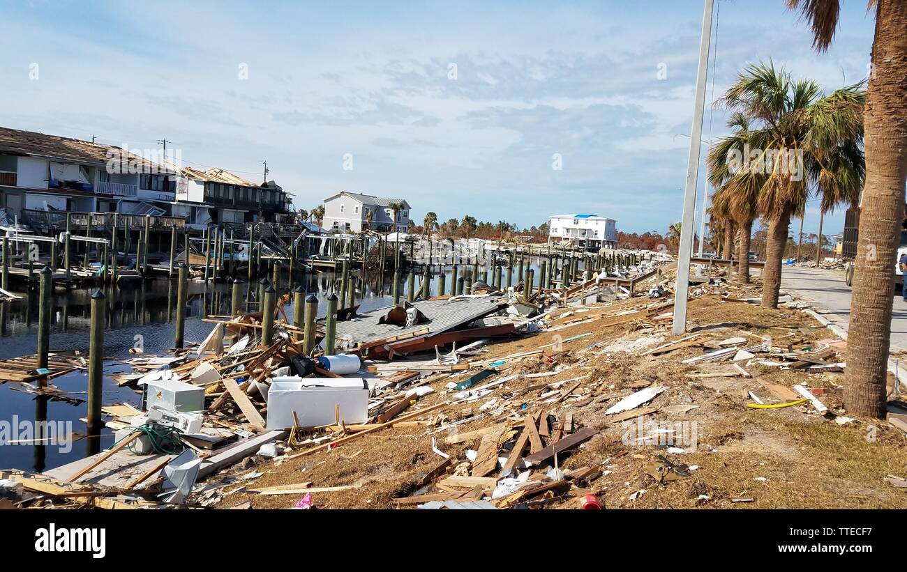 Hurricane Michael 2018 Zerstörung zu Panama City, FL. Stockfoto