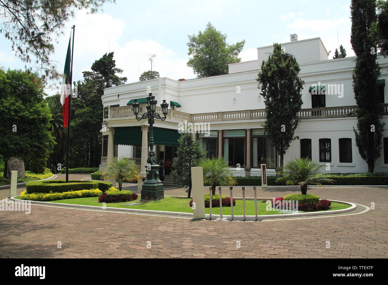 Los Pinos. Palast des mexikanischen Präsidenten im Chapultepec Park in Mexiko Stadt. Stockfoto