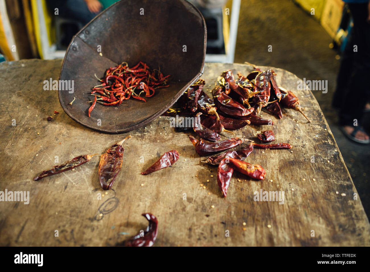 Chilies in Mexiko City Market Stockfoto