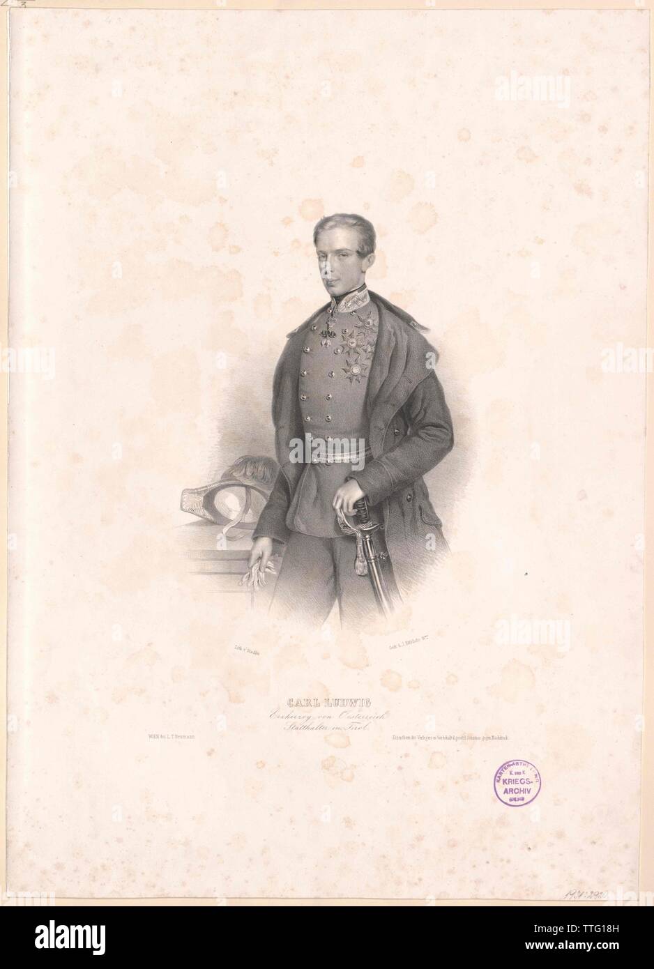 Karl Ludwig, Erzherzog von Österreich, Additional-Rights - Clearance-Info - Not-Available Stockfoto