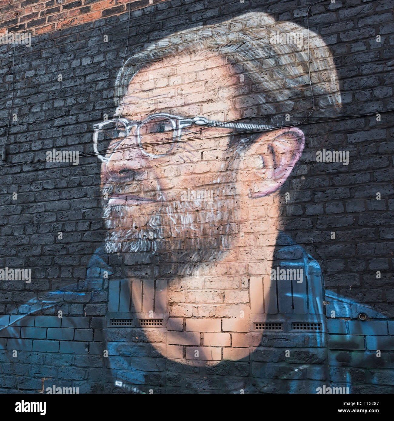 Jürgen Klopp Portrait, Liverpool FC Manager der street artist Akse, Jamaica Street, Liverpool, Großbritannien Stockfoto