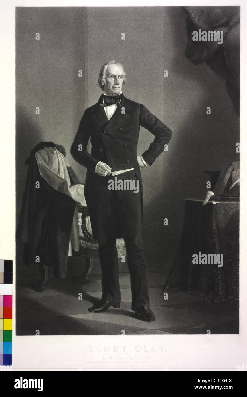 Henry Clay, schabkunst/Radierung von Alexander Heu Ritchie auf eigene Malerei, Additional-Rights - Clearance-Info - Not-Available Stockfoto