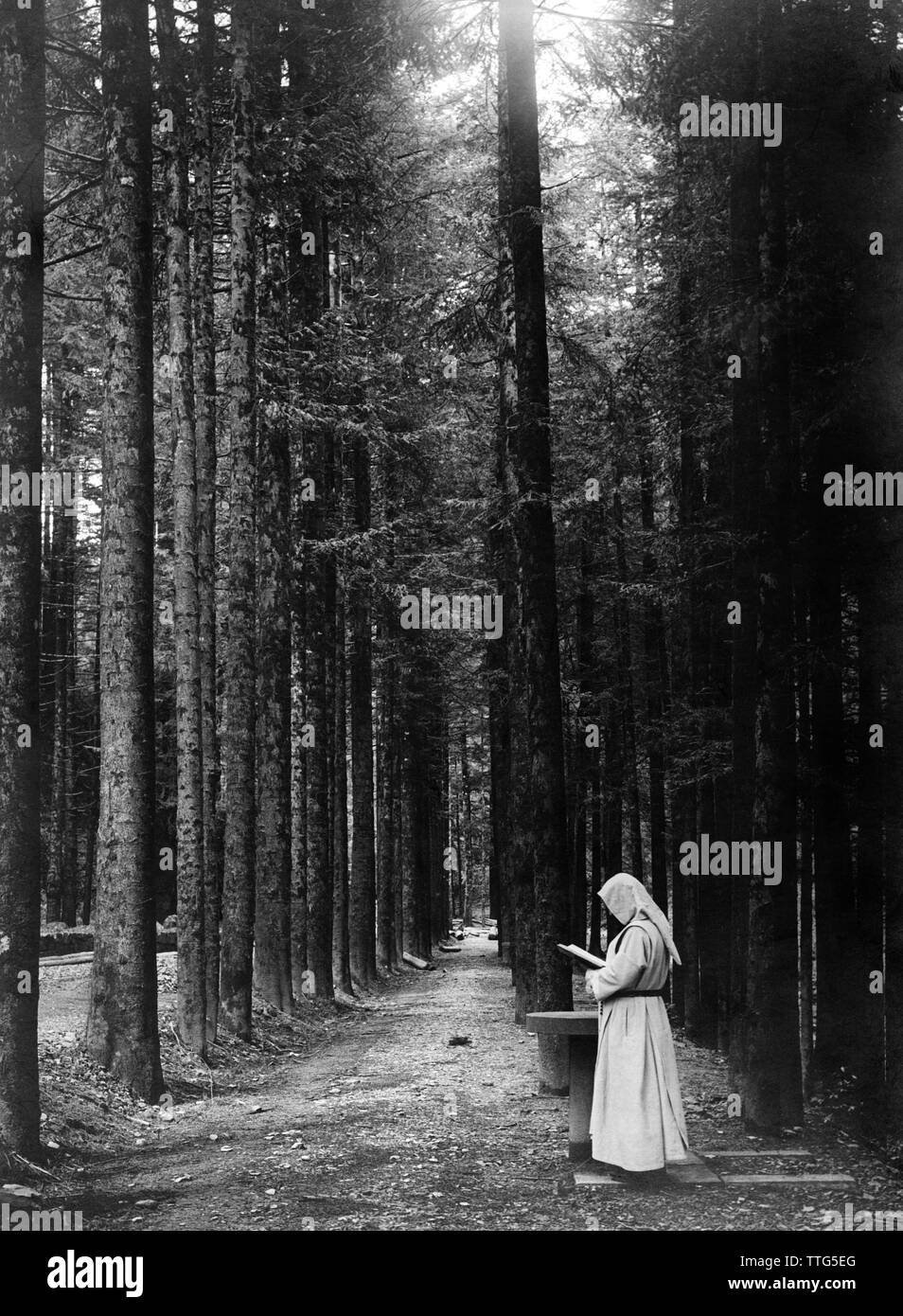 Italien, Toskana, Camaldoli, den Mönch in der Viale degli Abeti, 1920 Stockfoto