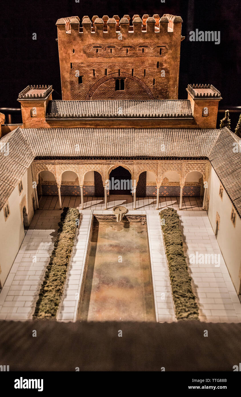 Alhambra Gebäude Modell Stockfoto