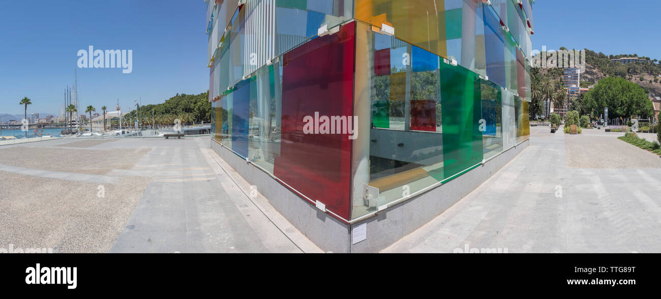 Centre Pompidou Cube, Malaga, Spanien Stockfoto
