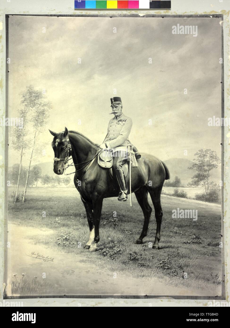 Rainer, Erzherzog von Österreich, Reiter Bild. heliography basierend auf einem Foto retuschieren von Charles Scolik, Additional-Rights - Clearance-Info - Not-Available Stockfoto
