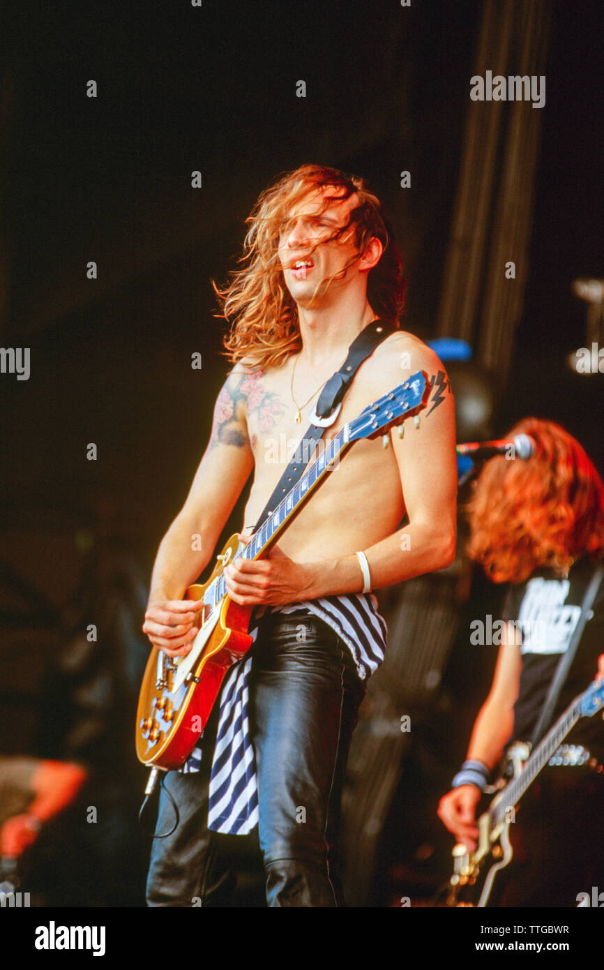 Der Finsternis band Beim Reading Festival 2003 durchführen Stockfoto