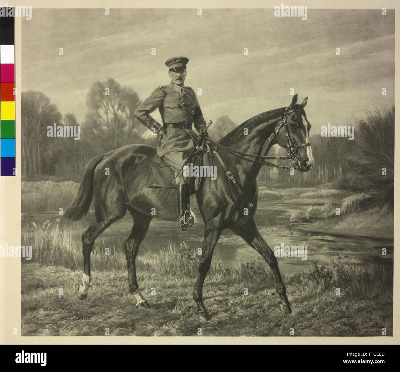 Albrecht, Herzog von Württemberg, Reiter Bild. heliography auf Malerei auf der Grundlage von Richard Benno Adam, Additional-Rights - Clearance-Info - Not-Available Stockfoto