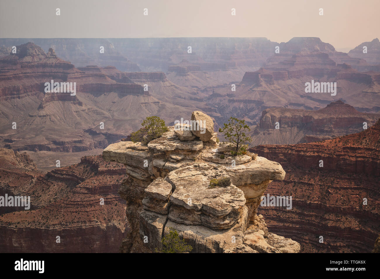 Grand Canyon Blick von einem Aussichtspunkt Stockfoto