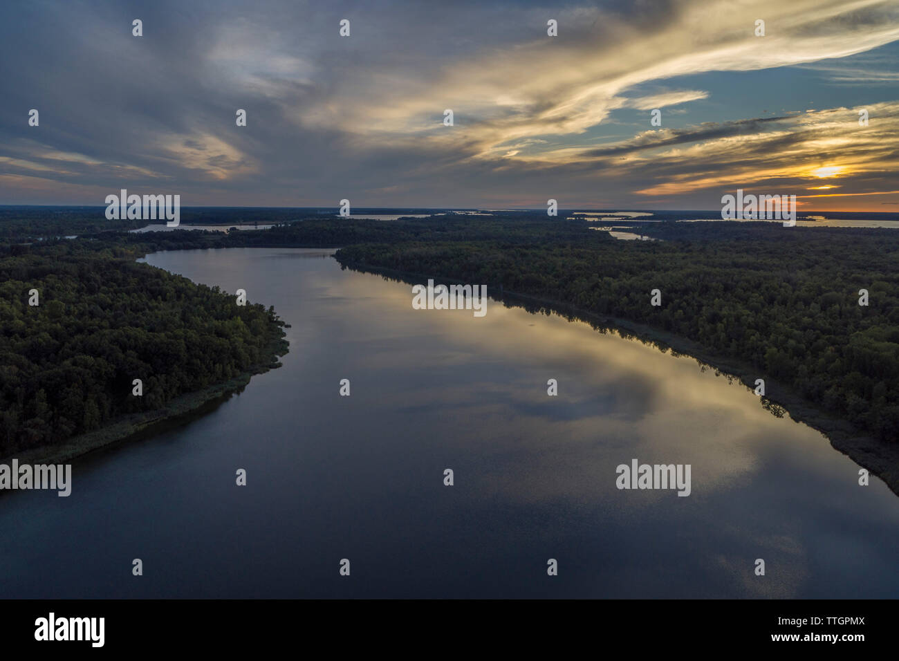 St. Lawrence River, in der Nähe von Massena, New York Stockfoto