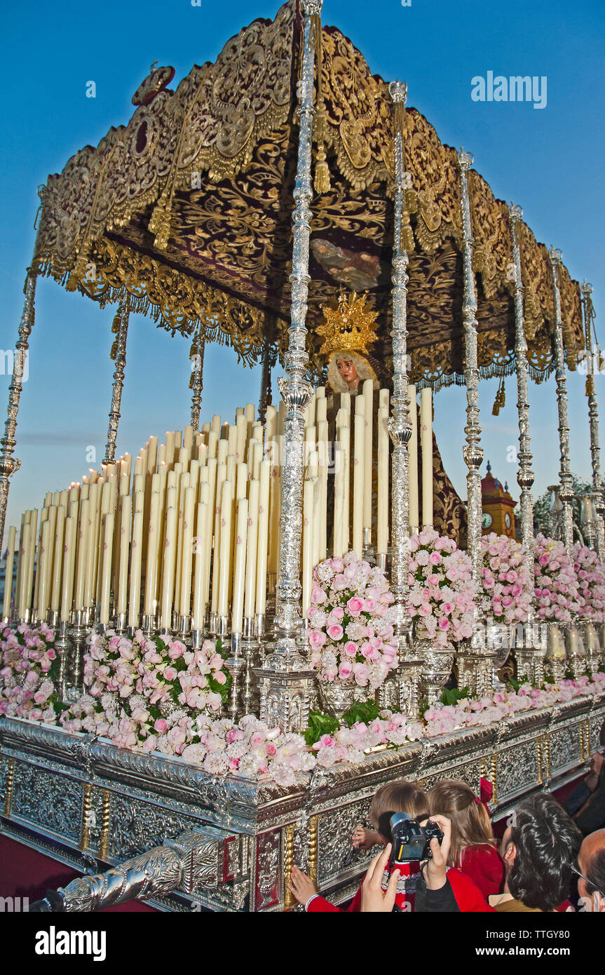 Heilige Woche. Bruderschaft des La O (Jungfrau der O). Sevilla. Region Andalusien. Spanien. Europa Stockfoto