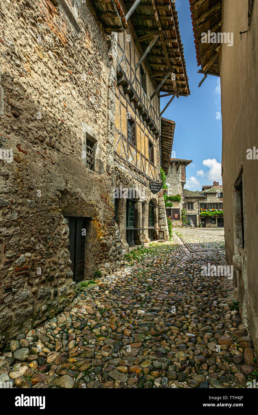 La maison des peintres de Pérouges. Frankreich Stockfoto La maison des peintres de Pérouges. Frankreich Stockfoto