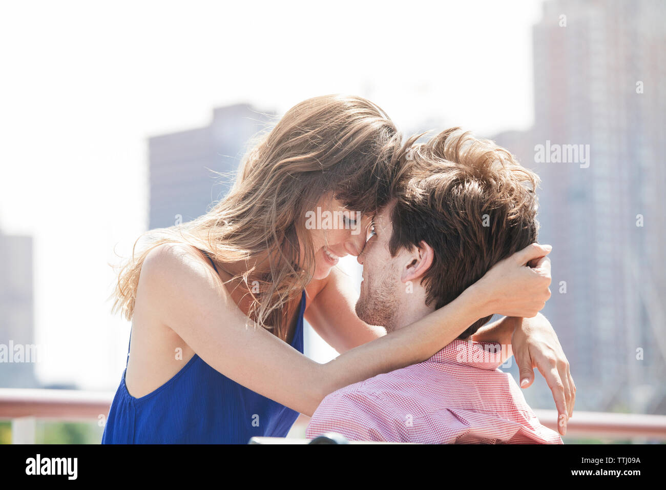 Romantisch zu zweit in Nahaufnahme Stockfoto