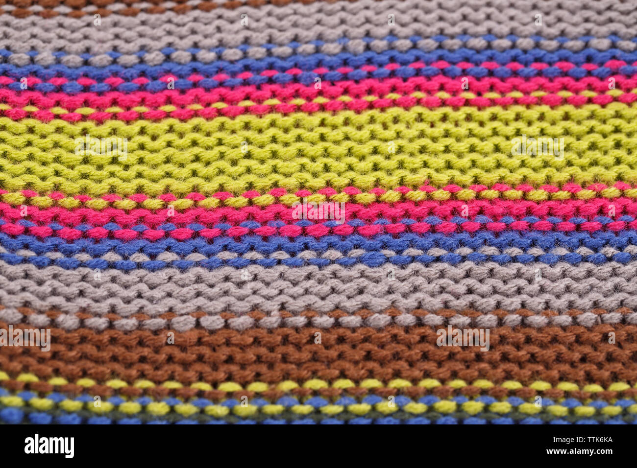 Gestrickte Tuch Closeup Hintergrundbild. Stockfoto