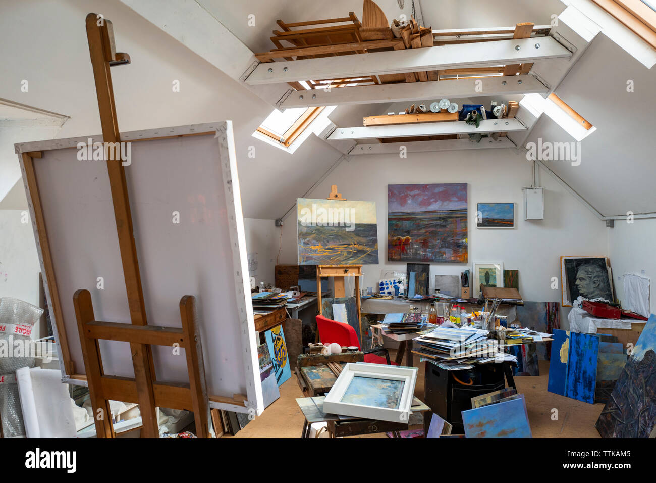 Ein working Artist Studio im Süden Londons Stockfoto