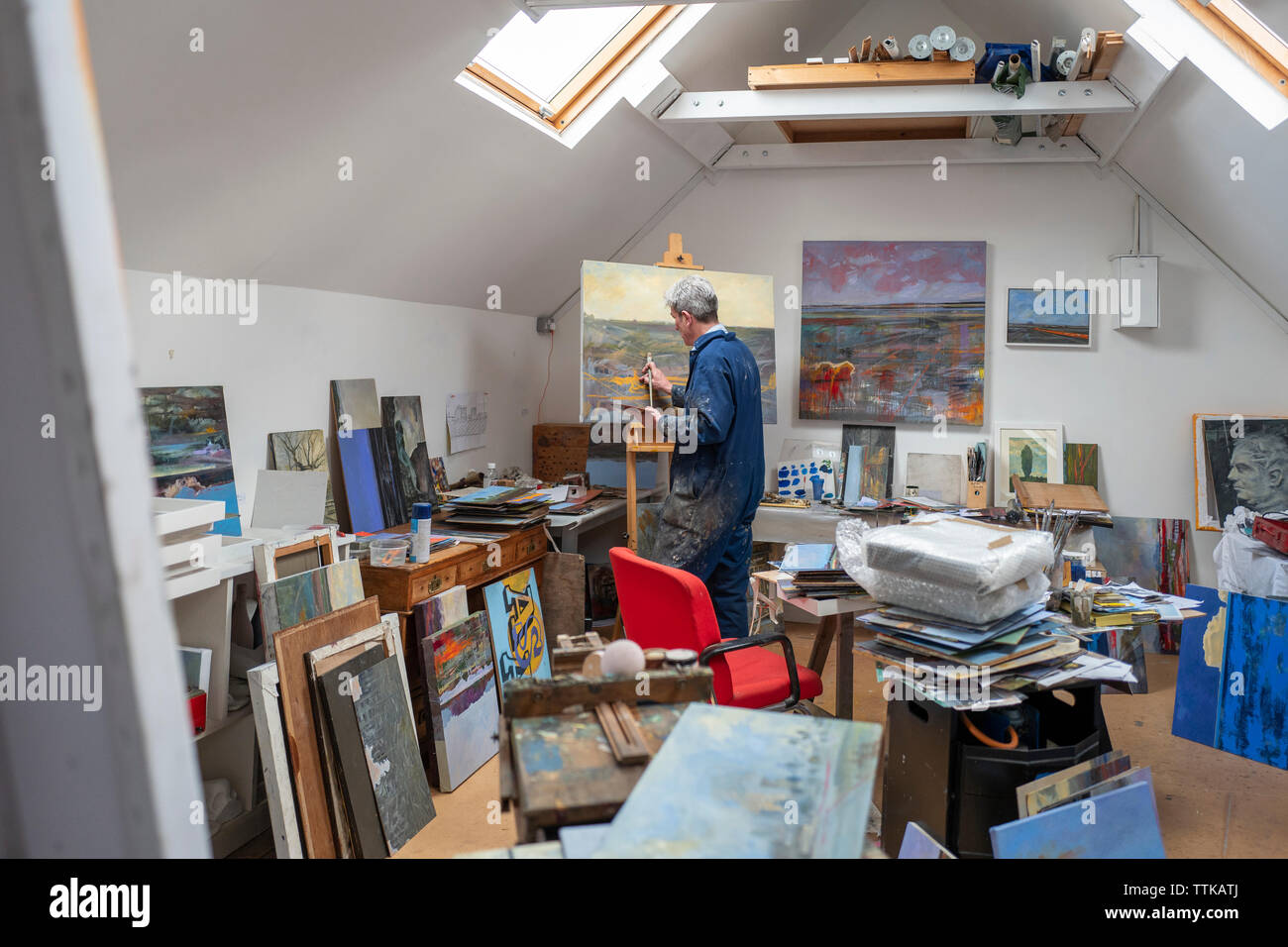 Ein working Artist Studio im Süden Londons Stockfoto