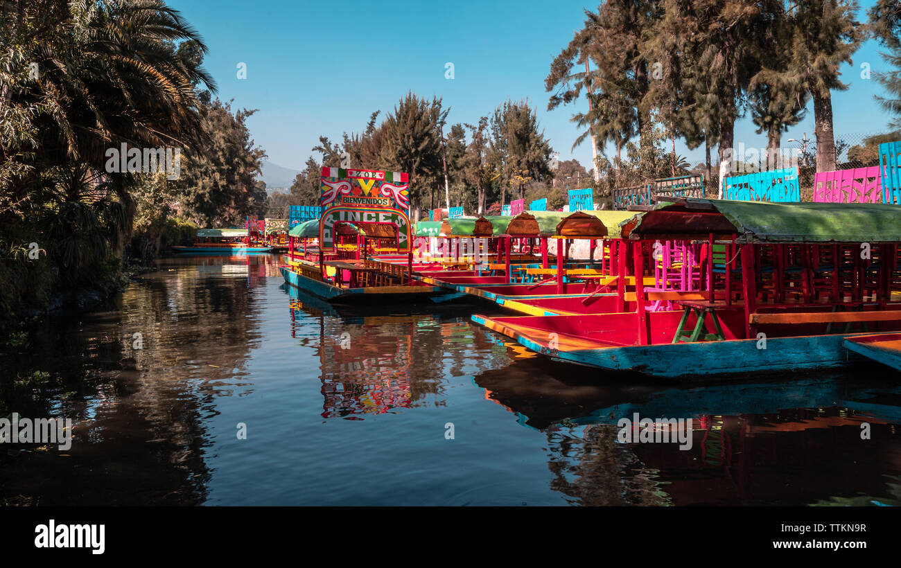 Xochimilco trajineras Stockfoto