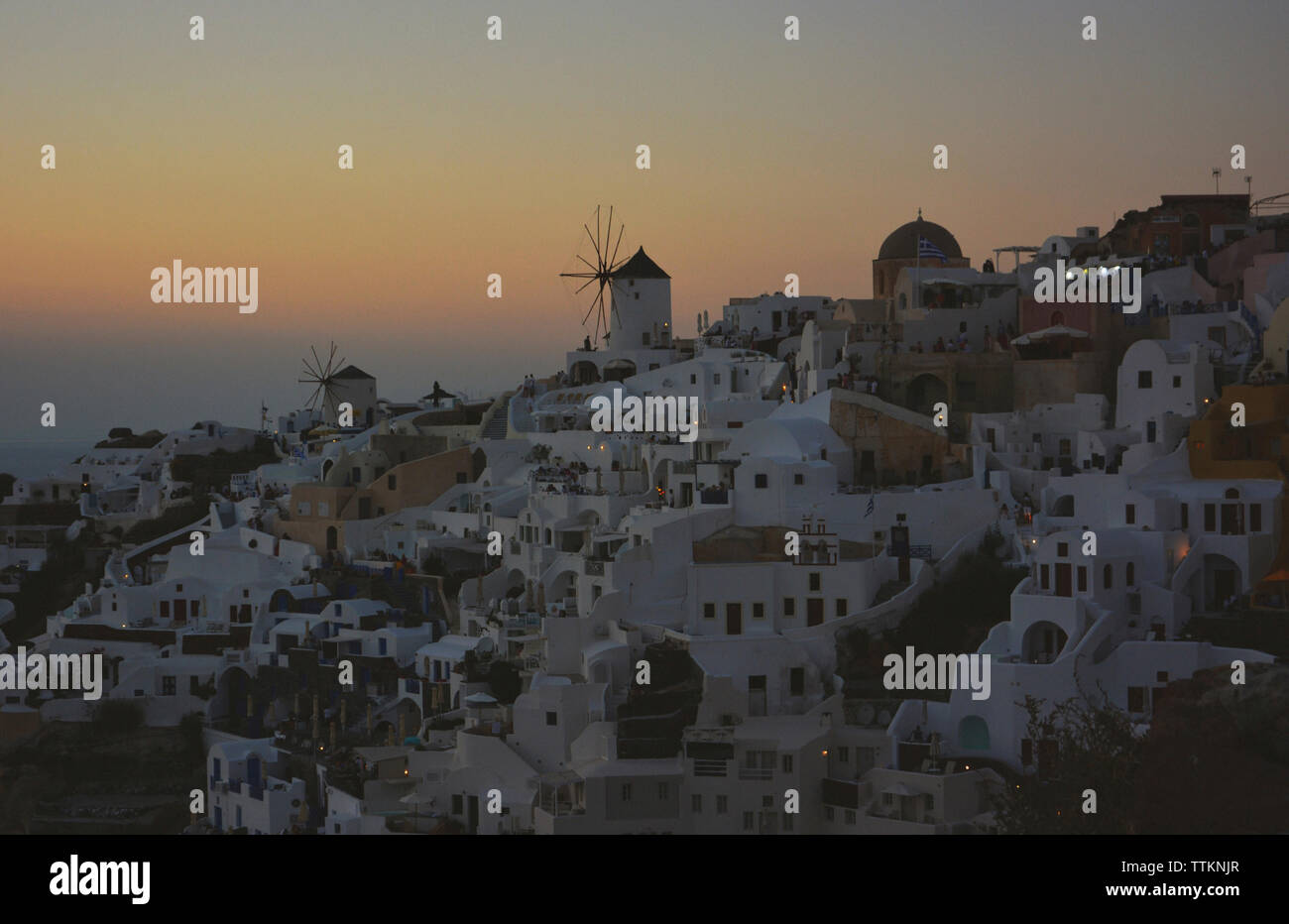 Stadtbild gegen den klaren Himmel bei Sonnenuntergang Stockfoto