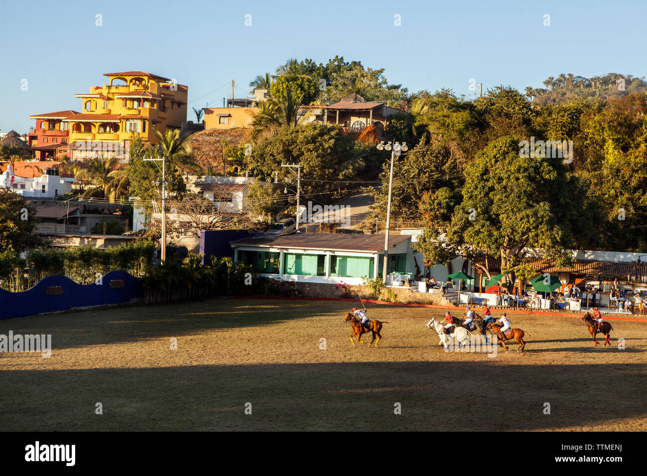 Mexiko, San Pancho, San Francisco, La Patrona Polo Club, Aktion aus dem ersten Match Stockfoto