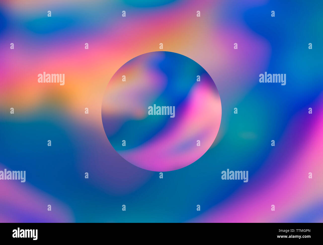 Spektrum abstrakt vaporwave holographische Hintergrund mit Kreis, trendigen bunten Kulisse in Pastelltönen Neon farbe. Für kreatives Design, CD-Cover, Poster, Stockfoto