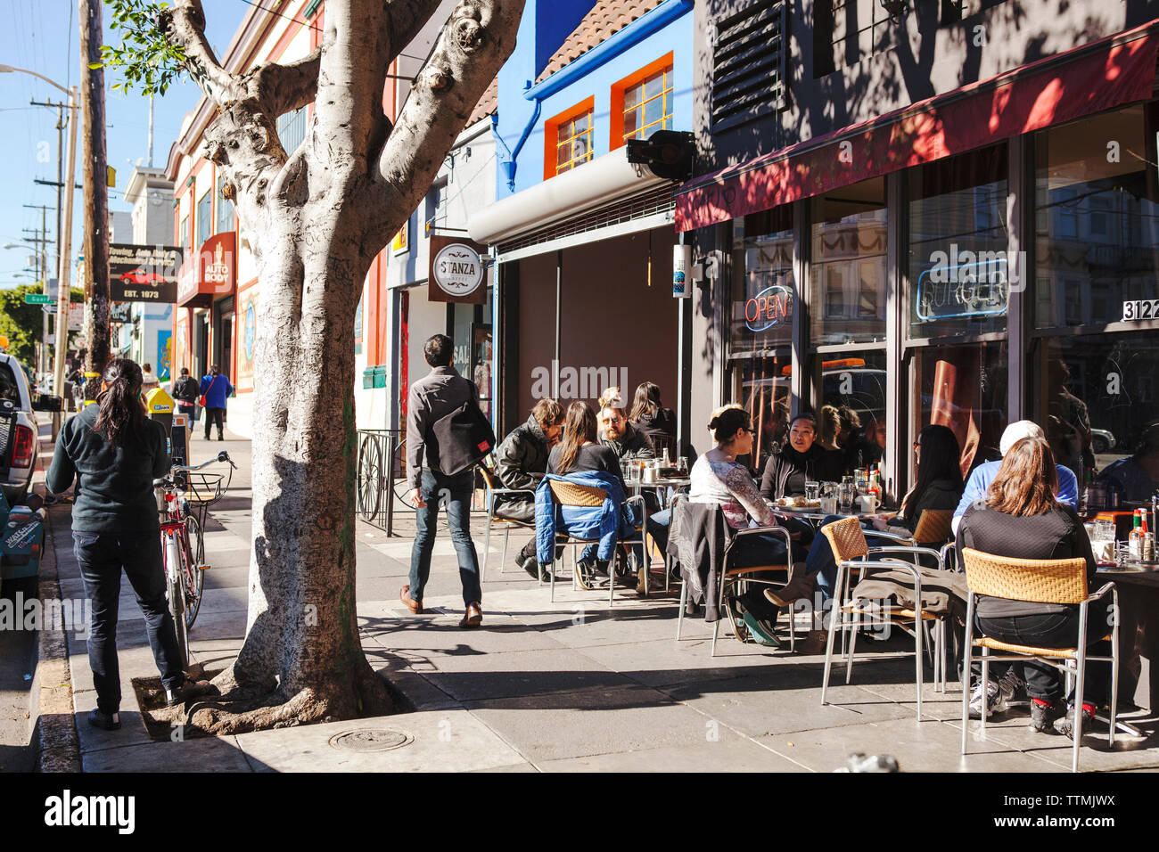 USA, Kalifornien, San Francisco, die Mission, die Strophe, die Kaffee und Schweinefleisch Store Cafe Stockfoto