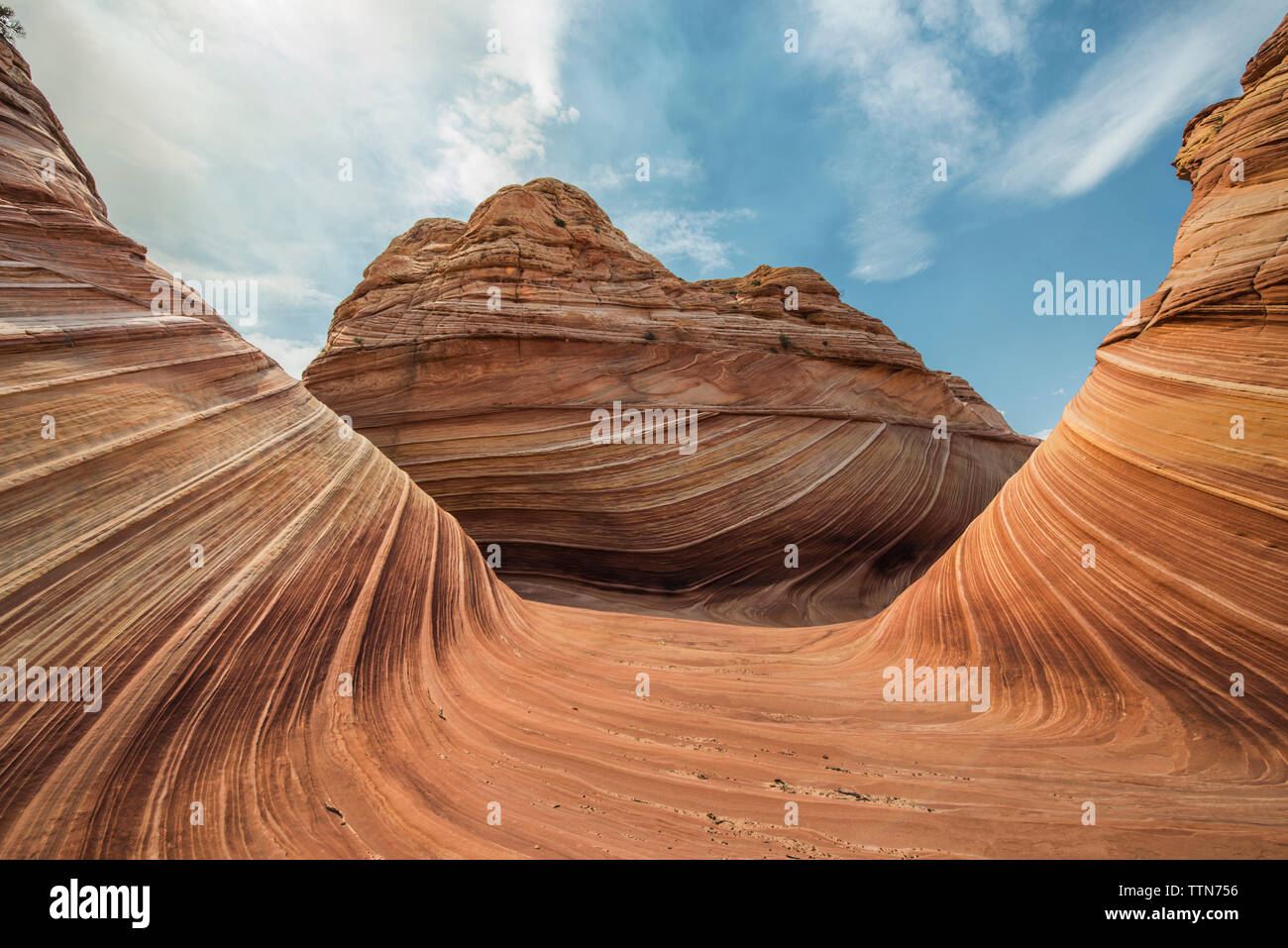 Ruhiger Blick auf Felsformationen am Marble Canyon Stockfoto