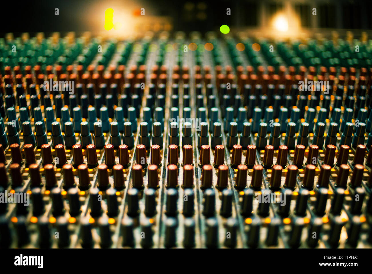 Nahaufnahme des sound-Mixer im Tonstudio Stockfoto