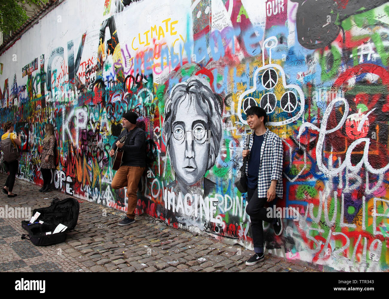 John-Lennon-Mauer in Prag Stockfoto