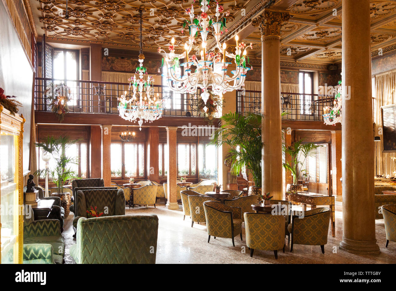 ITALIEN, Venedig. Die Lobby des Hotels Danieli. Stockfoto