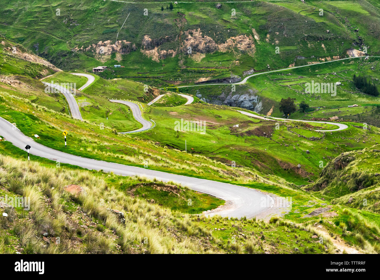 Inka Trail und Quechua Dorf in den Anden, Quehue, Canas-provinz, Peru Stockfoto