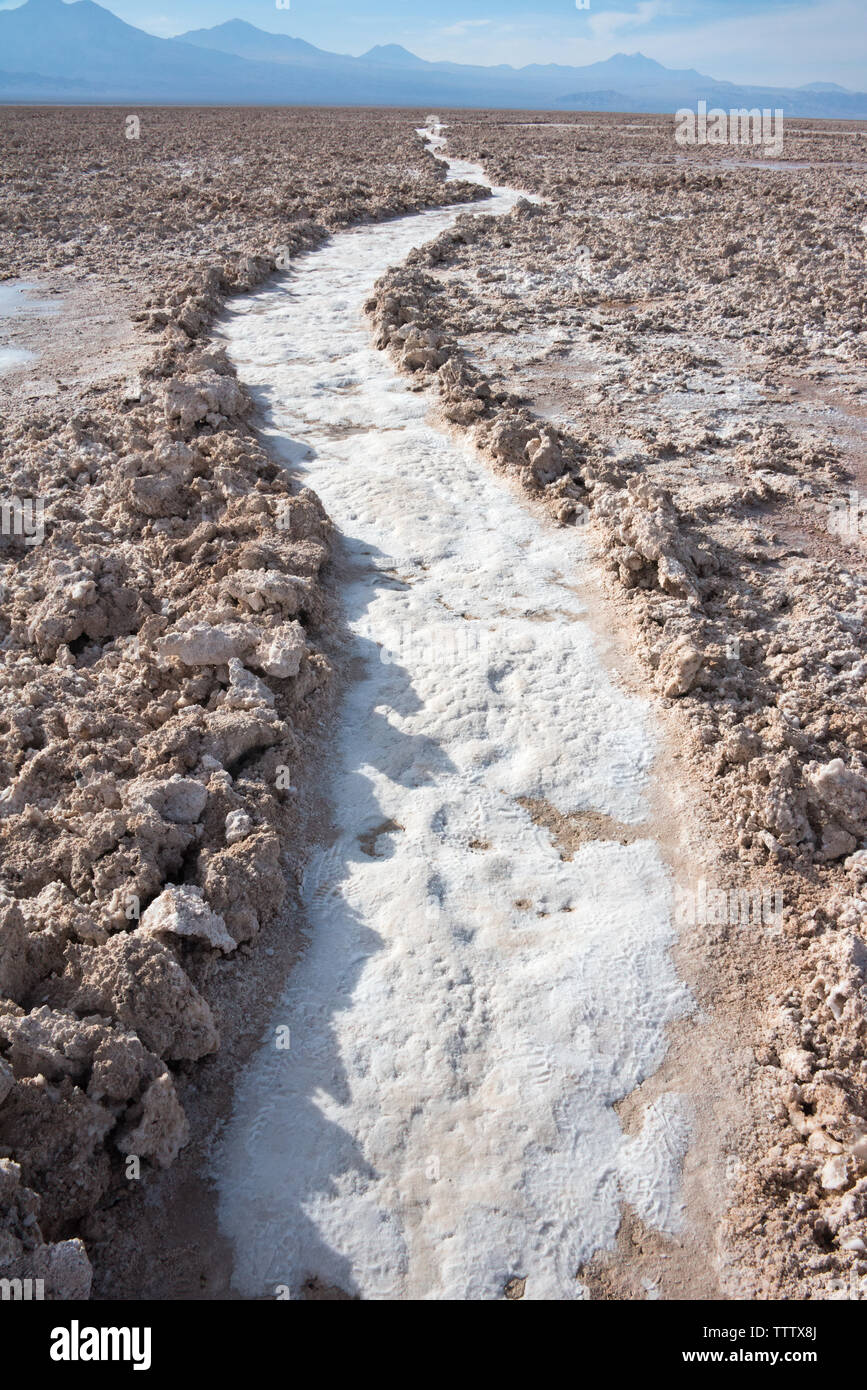 Salz weg in Flamingo National Park, San Pedro de Atacama Antofagasta Region, Chile Stockfoto