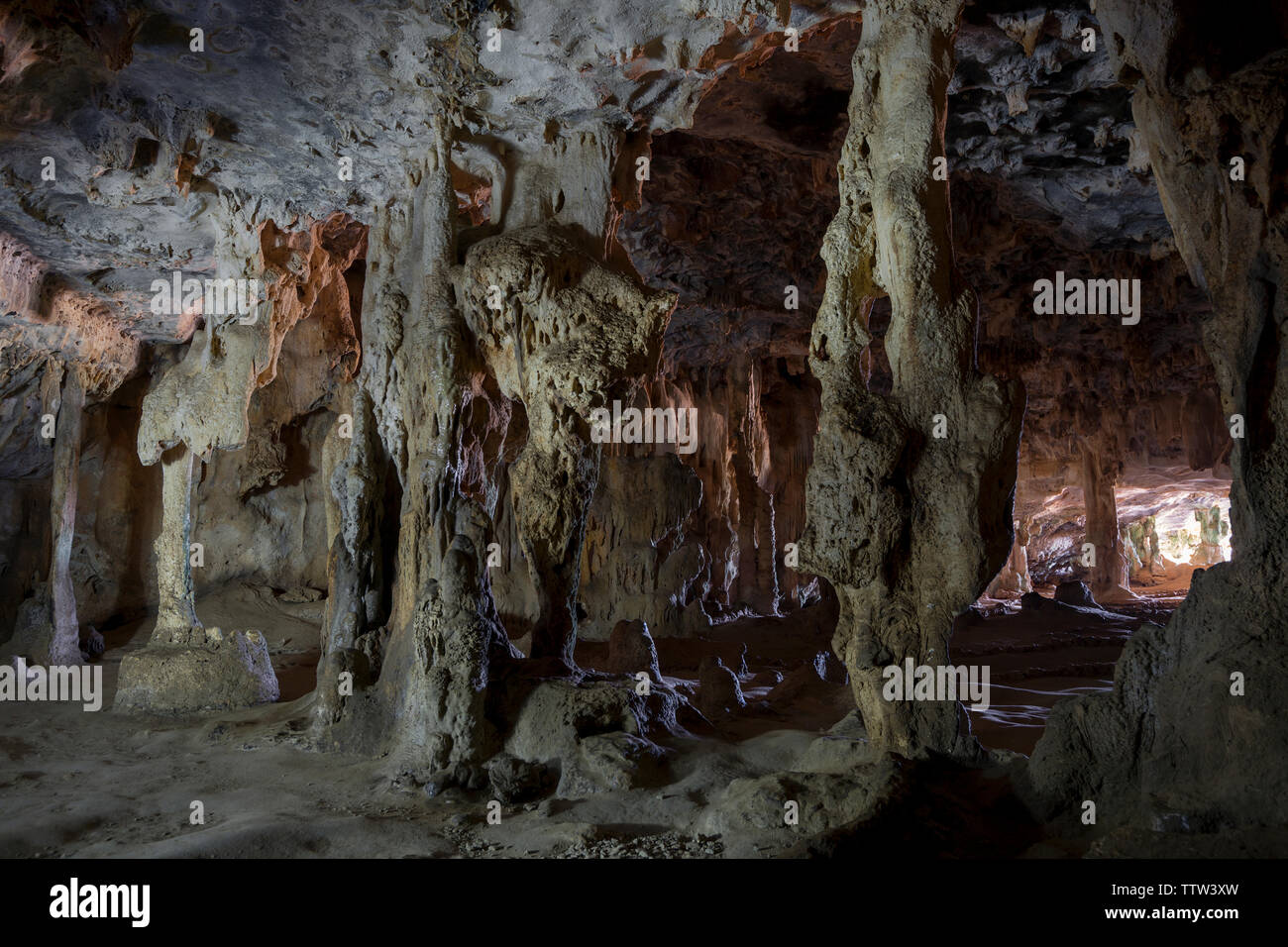 Fontein Höhle, Nationalpark "Arikok", Aruba Stockfoto