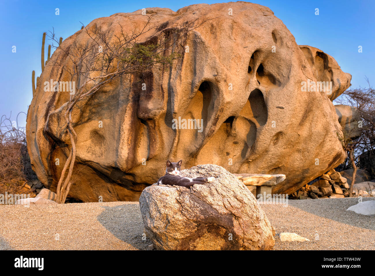 Ayo Rock Formation, Aruba Stockfoto