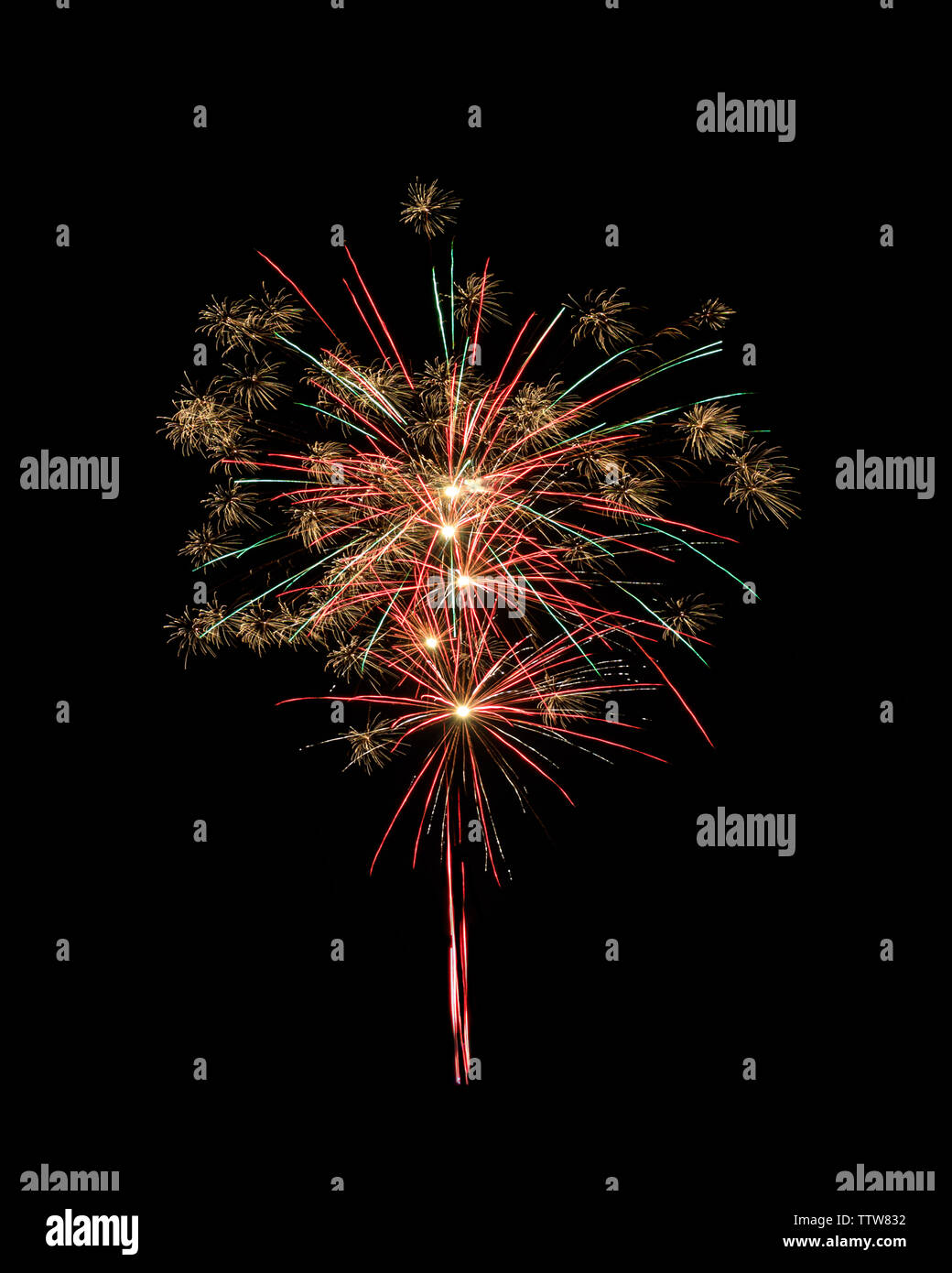 Brillantes Feuerwerk Hintergrundbild Stockfoto