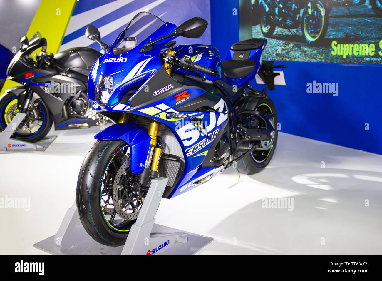 Nonthaburi Thailand: - 30.November 2018: Suzuki Motorräder an International Motor Show Konzept neue Technologie Design - Nonthaburi, Thailand Stockfoto