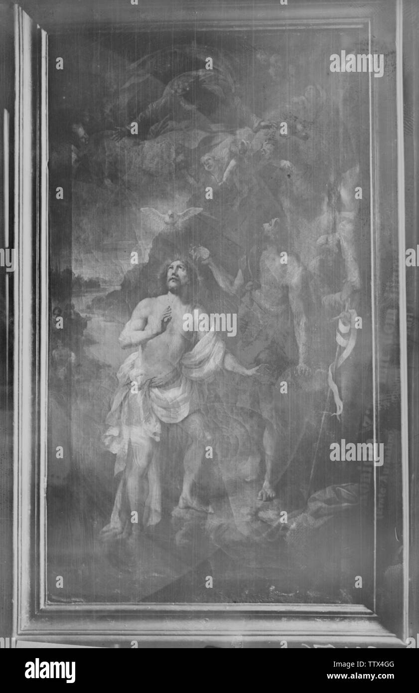 Die Taufe Christi, Entwurf zu einem Altar Stück von Joseph Bergler, datiert 1793, in der Pfarrkirche von Schaerding, Oberösterreich. Heute Privateigentum, Additional-Rights - Clearance-Info - Not-Available Stockfoto